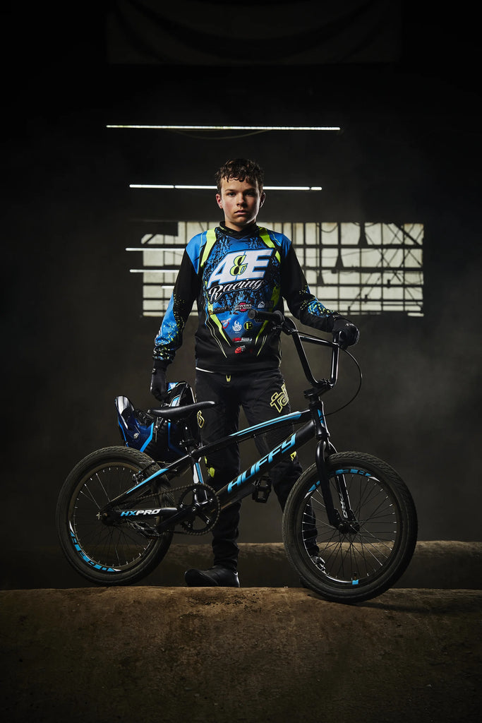 20 - Inch BMX Bikes HX - Pro Bike, Black with Teal, Aluminum Frame