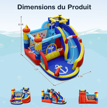 Load image into Gallery viewer, Château Gonflable Style Bateau avec Toboggan Incurvé Zone de Saut Mur d'Escalade Gonfleur non Inclus -