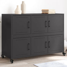 Load image into Gallery viewer, vidaXL Buffet, Armoire avec Porte, Placard avec Rangement, Organisateur de Salle de Séjour Salon Maison Intérieur, Noir 100,5x39x72 cm Acier