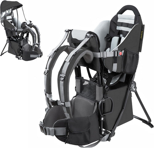 besrey Porte-bébé de randonnée, Sac à dos pour enfant, à usage en extérieur, Pliable - Noir