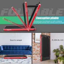 Load image into Gallery viewer, 2 en 1 Tapis de Course Electrique Pliable 1 à 12 Km/H avec Haut-parleur Bluetooth Télécommande Moteur 0,75HP Vert/Blanc/Noir/Rouge/Or/Noir et Argenté/Bleu -