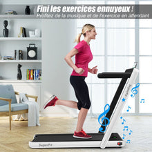 Load image into Gallery viewer, 2 en 1 Tapis de Course Electrique Pliable 1  12 Km/H avec Haut-parleur Bluetooth Tlcommande Moteur 0,75HP Vert/Blanc/Noir/Rouge/Or/Noir et Argent/Bleu -