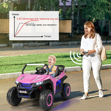 Load image into Gallery viewer, Voiture électrique Enfant 12 V Télécommande pour 3-8 Ans 2 Vitesses Ressort de Suspension Charge 59KG 118x74x71CM Noir/Rose/Rouge -