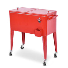 Load image into Gallery viewer, Chariot Isotherme Roulant de 76L Rfrigrant avec Roulettes Universelles Ouvre-bouteille Desserte Jardin pour Conserver Glace et Boissons -