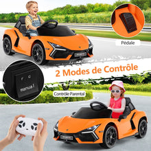 Load image into Gallery viewer, Voiture Electrique 12V pour Enfants Sous Licence Revuelto Télécommande Portes Hydrauliques pour 37-95 Mois Gris/Orange -