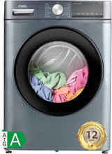Load image into Gallery viewer, CHiQ Lave-linge CFL80-14586IM3XA, Chargement frontal 8 kg,Space Pro,Moteur Inverter stable, 1400 tr/min, Programme intelligent à IA, Fonction vapeur, Lavage rapide 15 minutes, 15 cycles lavage, Gris