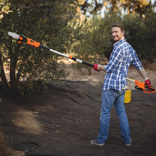 Load image into Gallery viewer, Élagueuse Télescopique sur Perche sans Fil 198 -274 cm Coupe Branche avec Batterie 20V et Chargeur Orange -