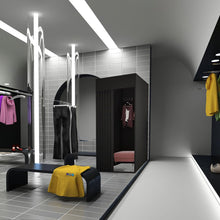 Load image into Gallery viewer, Cabine D'essayage Demontable, Vestiaire Portable avec Rideau, Temporaire Cabine D'essayage Mobile pour Magasin Vêtements Chambre Bureau Plage, (Noir, 100x100x200cm)