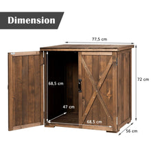 Load image into Gallery viewer, Armoire de Jardin Exterieur en Bois 77,5 x 56 x 72 cm Abri à Outils avec Double Portes Marron -