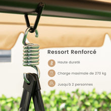 Load image into Gallery viewer, Balancelle d'Extrieur Convertible 2 Places avec Lit Plat Hamac de Terrasse avec Auvent Rglable et Coussin Amovible Pour Jardin -