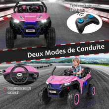 Load image into Gallery viewer, Voiture lectrique Enfant 12 V Tlcommande pour 3-8 Ans 2 Vitesses Ressort de Suspension Charge 59KG 118x74x71CM Noir/Rose/Rouge -