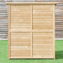 Load image into Gallery viewer, Abri de Jardin en Bois Cabane de Jardin Extrieur Double Portes avec Loquet Toit Inclin en Asphalte Cabanon Jardin Extrieur 140 x 50 x 162 cm Naturel -