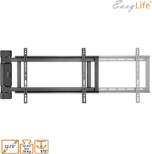 Load image into Gallery viewer, EasyLife Support TV Mural pivotant électriquement jusqu'à 170°, Support Mural VESA jusqu'à 600x400 pour LCD/OLED, téléviseur, Moniteur, écran, Smartboard de 32-75 Pouces &amp; 50kg Max (Blanc)