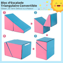 Load image into Gallery viewer, 6 Blocs d橢scalade en Mousse Jeu d橢scalade pour Tout-Petits Jeu d橝ctivit d橢scalade Color Tunnel Escaliers et Rampe pour 12+ Mois Color/Bleu/Violet -
