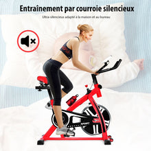 Load image into Gallery viewer, Vlo d'Exercice Intrieur avec Volant d'Inertie 8 KG Silencieux Bouilloire Porte-gobelet Ecran LCD Selle et Huidon Rglables -