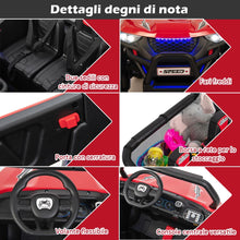Load image into Gallery viewer, Voiture électrique Enfant 12 V Télécommande pour 3-8 Ans 2 Vitesses Ressort de Suspension Charge 59KG 118x74x71CM Noir/Rose/Rouge -