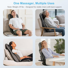 Load image into Gallery viewer, COMFIER Siège Massant Shiatsu pour Dos &amp; Cou - Masseur de Dos Complet à Pétrir 2D/3D avec Chaleur et Compresse réglable, Fauteuil Massant pour hanche/nuque/dos, Masseur Complet du Corps