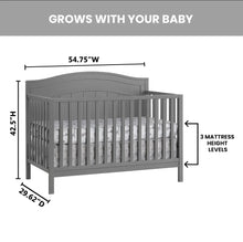 Load image into Gallery viewer, Oxford Baby North Bay 4 - in - 1 Convertible Crib, Snow White, GREENGUARD Gold Certified, Wooden Crib