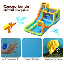 Load image into Gallery viewer, Château Gonflable 8 en 1 avec 2 Toboggans Parc Aquatique avec Maison de Saut Charge 135kg pour 3 Enfants de 3-10 Ans -