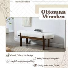 Load image into Gallery viewer, Dayalane 51" Modern Upholstered Bedroom Bench, Linen End of Bed Bench with Wooden Legs for Living Room, Entryway, Hallway Footrest, Beige