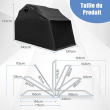 Load image into Gallery viewer, Abri de Moto Extrieur Tente Moto avec Housse en Tissu Oxford Fen锚tres en Maille Enroulables Housse Moto Exterieur tanche pour Moto Vlos Outils Noir -