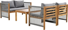 Load image into Gallery viewer, Salon de Jardin,Salon de Jardin 4 Personnes,avec canapé,Table Basse et Coussins,Housse en Tissu déhoussable et Lavable,Noir (Coussins d'assise Inclus)