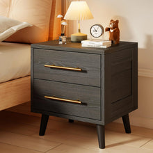 Load image into Gallery viewer, Bedroom Set - Includes Full Size Bed Frame (Dark Gray), Nightstands, 5 - Drawer Dresser &amp; Double Wide 6 - Drawer Dresser - Modern Storage Solution for Stylish Home Decor, Black