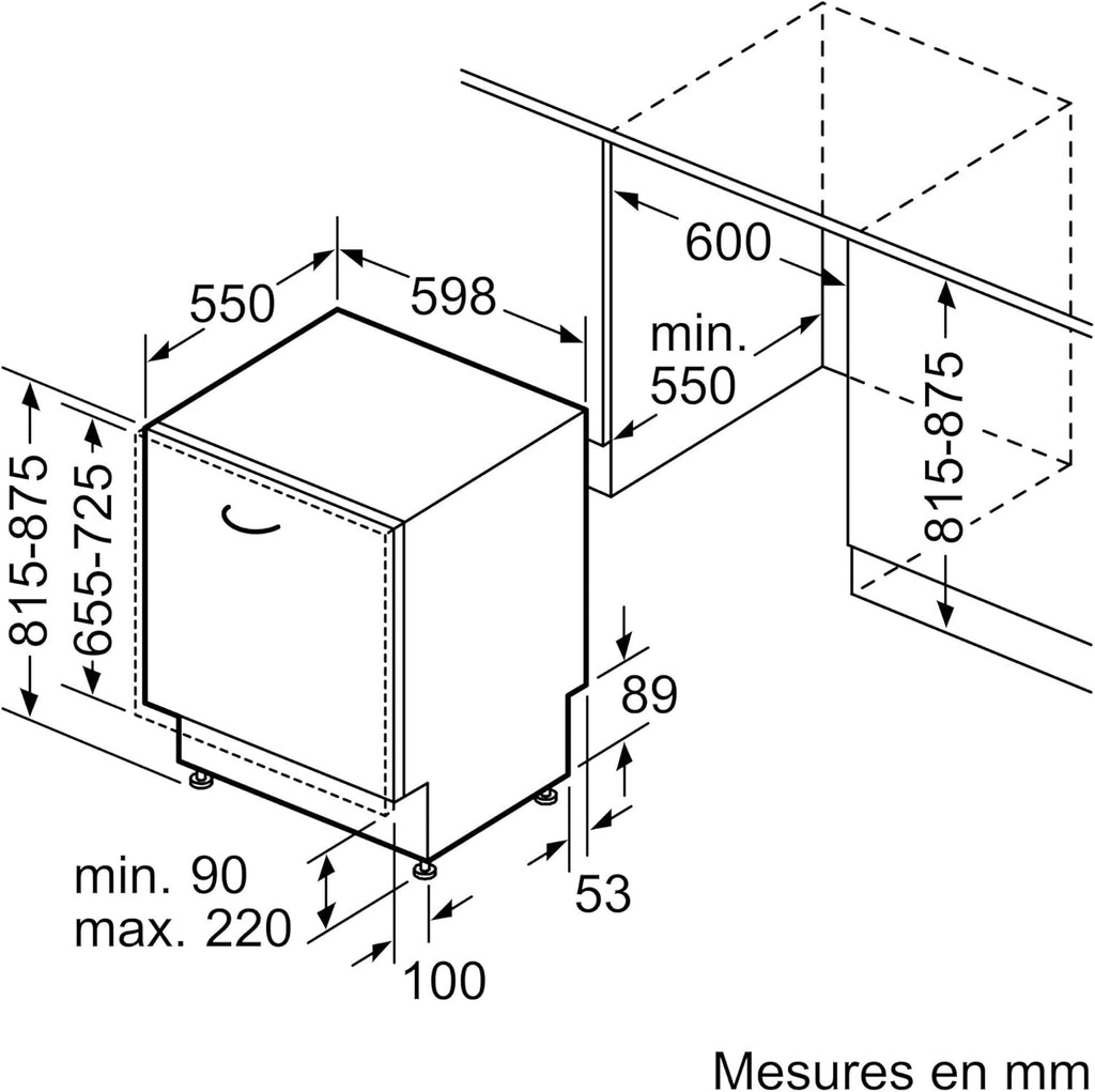 Bosch SMV26AX01F, Série 2, Lave-vaisselle 60 cm, Encastrable