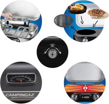 Load image into Gallery viewer, Attitude2go,Barbecue de Table  Faible fume,BBQ Portable, Couvercle,thermomtre,et Grille en Fonte,Alimentation : Cartouche de gaz CV 470 Plus,Gris