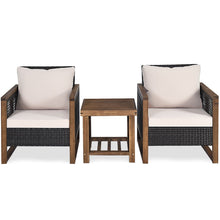 Load image into Gallery viewer, Ensemble Salon de Jardin en Bois d'Acacia Rotin Artisanal Anti-soleil Résistant aux Intempéries pour Porche Balcon Terrasse -