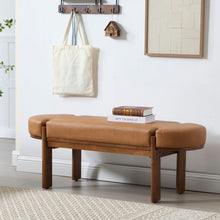 Load image into Gallery viewer, Dayalane 51" Modern Upholstered Bedroom Bench, Linen End of Bed Bench with Wooden Legs for Living Room, Entryway, Hallway Footrest, Beige