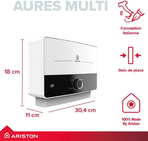 Ariston Aures Multi 5kW FR – Chauffe-Eau Instantané Électrique Haute Pression – 32A – Multipoints de Puisage pour Confort Immédiat – Conçu pour une installation en France
