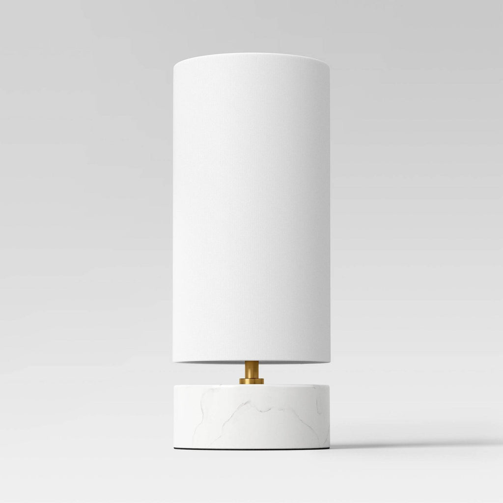 Faux Marble Mini Table Lamp White - Threshold