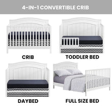 Load image into Gallery viewer, Oxford Baby North Bay 4 - in - 1 Convertible Crib, Snow White, GREENGUARD Gold Certified, Wooden Crib