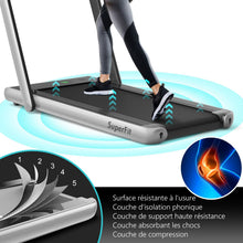 Load image into Gallery viewer, 2 en 1 Tapis de Course Electrique Pliable 1 à 12 Km/H avec Haut-parleur Bluetooth Télécommande Moteur 0,75HP Vert/Blanc/Noir/Rouge/Or/Noir et Argenté/Bleu -