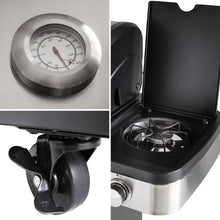 Load image into Gallery viewer, Cook'in Garden Cuisine extérieure modulable FIDGI 3 - Barbecue au gaz 3 brûleurs avec thermomètre Meuble d'appoint desserte et évier