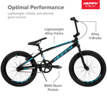 Load image into Gallery viewer, 20 - Inch BMX Bikes HX - Pro Bike, Black with Teal, Aluminum Frame