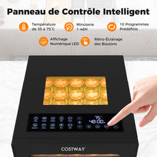 Load image into Gallery viewer, Déshydrateur Alimentaire Séchoir à 10 Plateaux en Acier Inoxydable avec 10 Programmes Préréglés Minuterie de 48H&amp;Température de 30-75Noir -