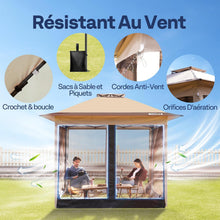 Load image into Gallery viewer, VIVOHOME Tente Écran Tonnelle Pliante Portable résistant à l'eau Barnum Pavillon de Jardin avec Moustiquaire 2 Portes à Fermeture Éclair et Sac Roulant (Beige &amp; Marron, 3x3 m)