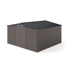 Load image into Gallery viewer, Abri de Stockage Extrieur Grand Hangar  Outils avec Design de Toit Inclin Portes Fermables avec Cls 4 Arations 350x350x198cm Gris -
