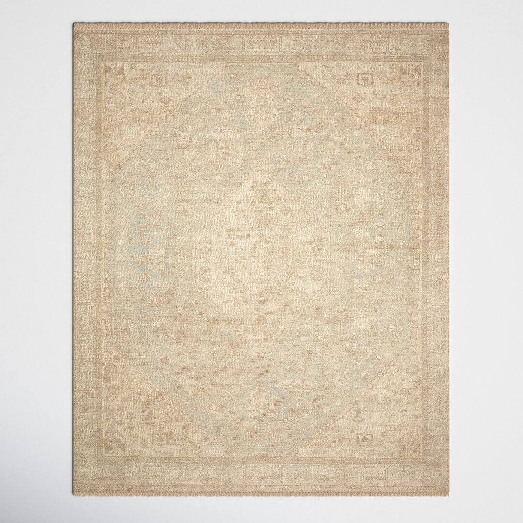 Amanda Oriental Hand-Woven Flatweave Ocean/Ivory Indoor Use Only Area Rug Joss & Main Rug Size: Rectangle 5' x 7'6"