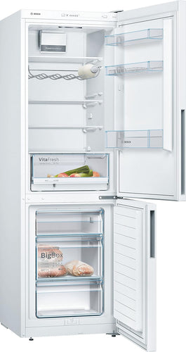 Bosch KGV36VWEAS Série 4, Réfrigérateur combiné pose-libre - 308 L - H 186 X L 60 cm - Blanc