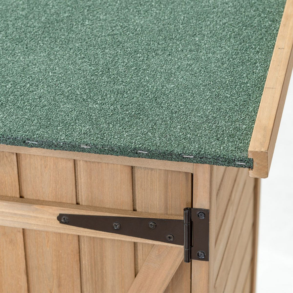 Abri de Jardin en Bois Cabane de Jardin Extérieur Double Portes avec Loquet Toit Incliné en Asphalte Cabanon Jardin Extérieur 140 x 50 x 162 cm Naturel -