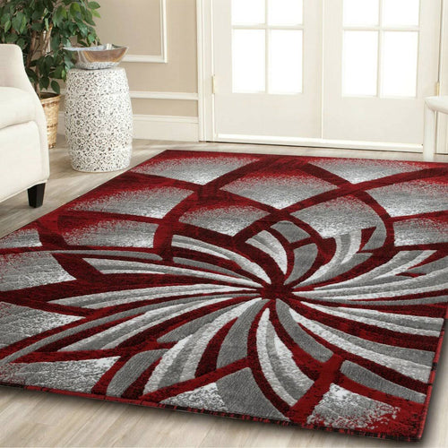 Delana New Modern Red/Cream/Gray Area Rug Orren Ellis Rug Size: Rectangle 5'2