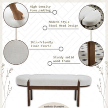 Load image into Gallery viewer, Dayalane 51" Modern Upholstered Bedroom Bench, Linen End of Bed Bench with Wooden Legs for Living Room, Entryway, Hallway Footrest, Beige