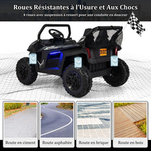 Load image into Gallery viewer, Voiture lectrique Enfant 12 V Tlcommande pour 3-8 Ans 2 Vitesses Ressort de Suspension Charge 59KG 118x74x71CM Noir/Rose/Rouge -