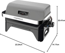 Load image into Gallery viewer, Attitude2go,Barbecue de Table à Faible fumée,BBQ Portable,à Couvercle,thermomètre,et Grille en Fonte,Alimentation : Cartouche de gaz CV 470 Plus,Gris