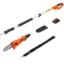 Load image into Gallery viewer, Élagueuse Télescopique sur Perche sans Fil 198 -274 cm Coupe Branche avec Batterie 20V et Chargeur Orange -