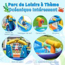 Load image into Gallery viewer, Château Gonflable Océan 6 en 1 avec Souffleur 680W Toboggan Aquatique &amp; 2 Piscines Maison de Rebond Gonflable Charge 90kg -