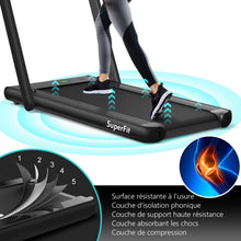 Load image into Gallery viewer, 2 en 1 Tapis de Course Electrique Pliable 1  12 Km/H avec Haut-parleur Bluetooth Tlcommande Moteur 0,75HP Vert/Blanc/Noir/Rouge/Or/Noir et Argent/Bleu -